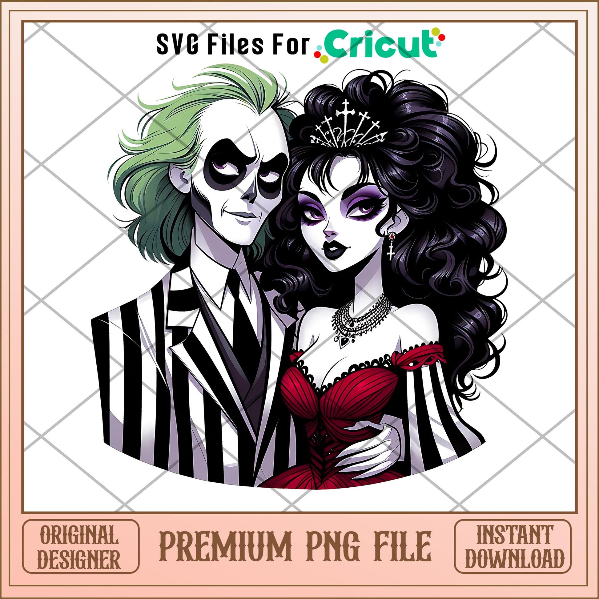 Beetlejuice and Lydia love png, love png, halloween png