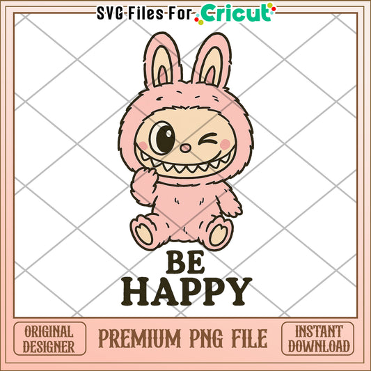 Be happy labubu png, labubu toys png, labubu cartoon png
