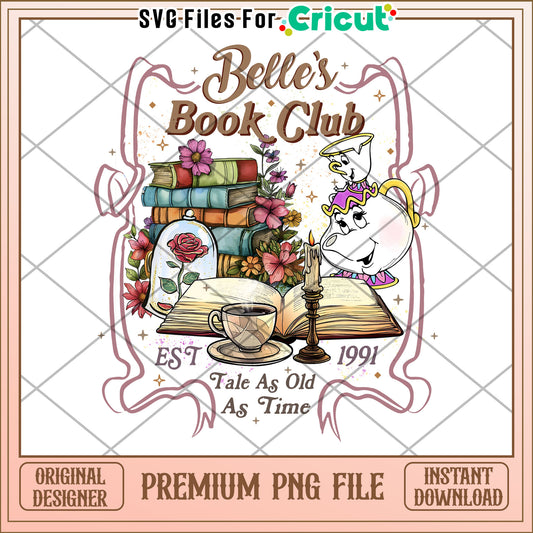 Bellble book club png, beauty and the beast png