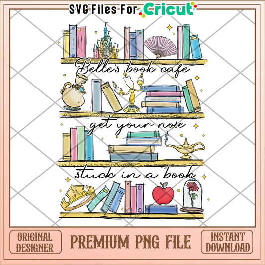 Belle Book Cafe PNG Get Your Nose Stuck in a Book