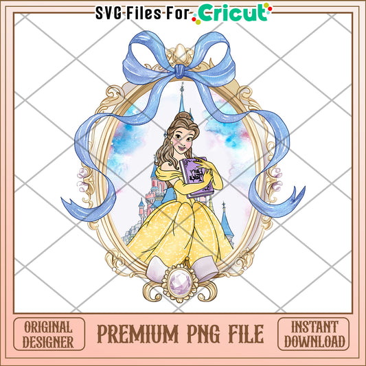 Belle Disney Princess PNG Watercolor Portrait