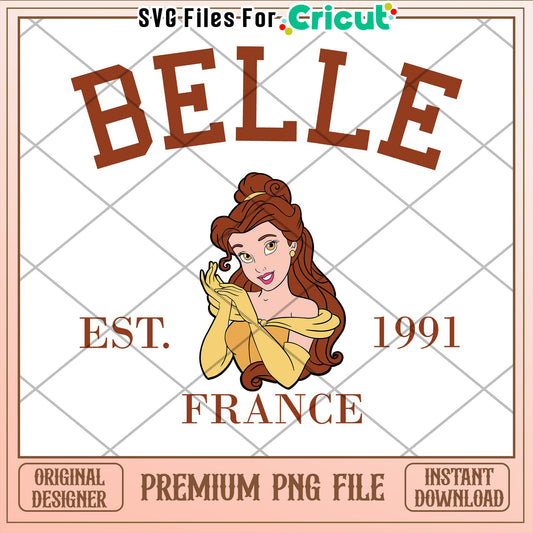 Belle PNG Design 1991 France Cricut