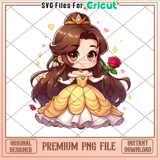 Belle PNG Premium Chibi Princess Design