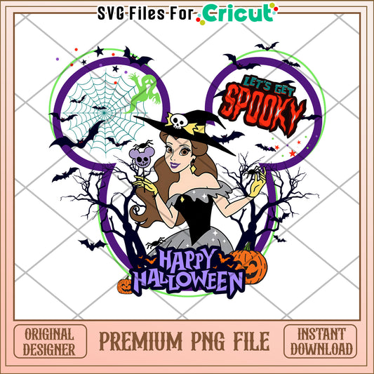 Belle happy halloween png, halloween​ costumes png, halloween time png