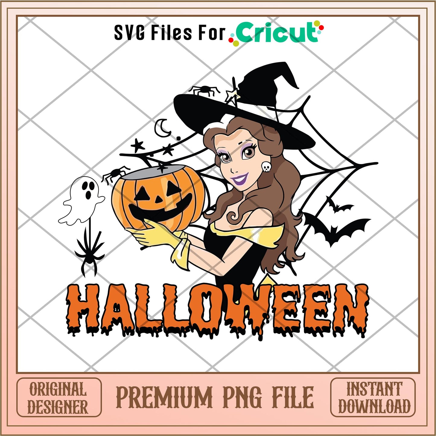 Belle princess Halloween png, Disney princess name png,   digital download