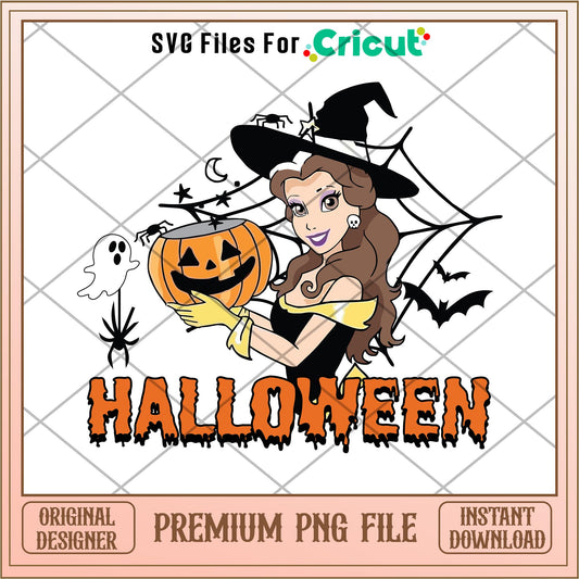 Belle princess Halloween png, Disney princess name png,   digital download
