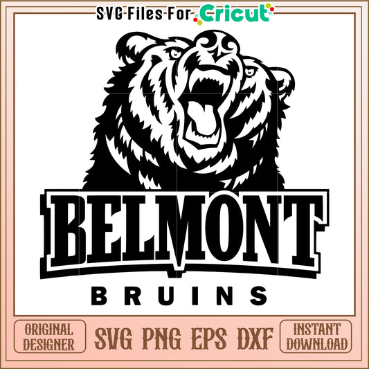 Belmont Bruins Bear SVG Design for Cricut, Perfect for Custom Apparel Projects