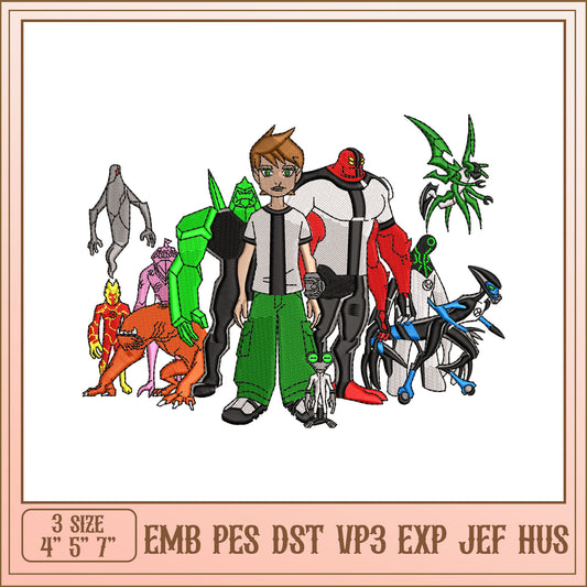 Ben 10 Alien Crew Embroidery Design