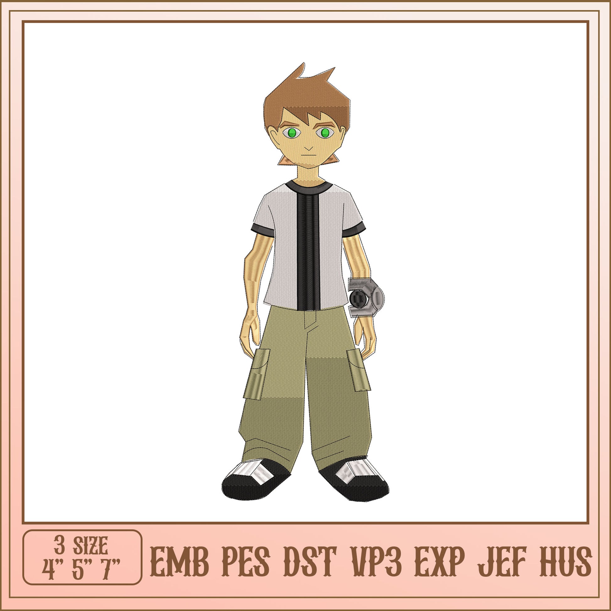 Ben 10 Embroidery Design - 3 Sizes