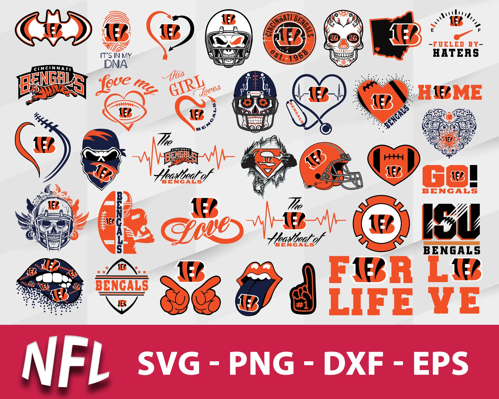 Cincinnati bengal nfl bundle svg, cincinnati bengal logo​ svg
