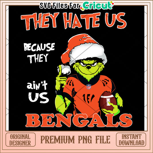 Bengals Grinch Design for Cricut, Fun Holiday SVG File Download