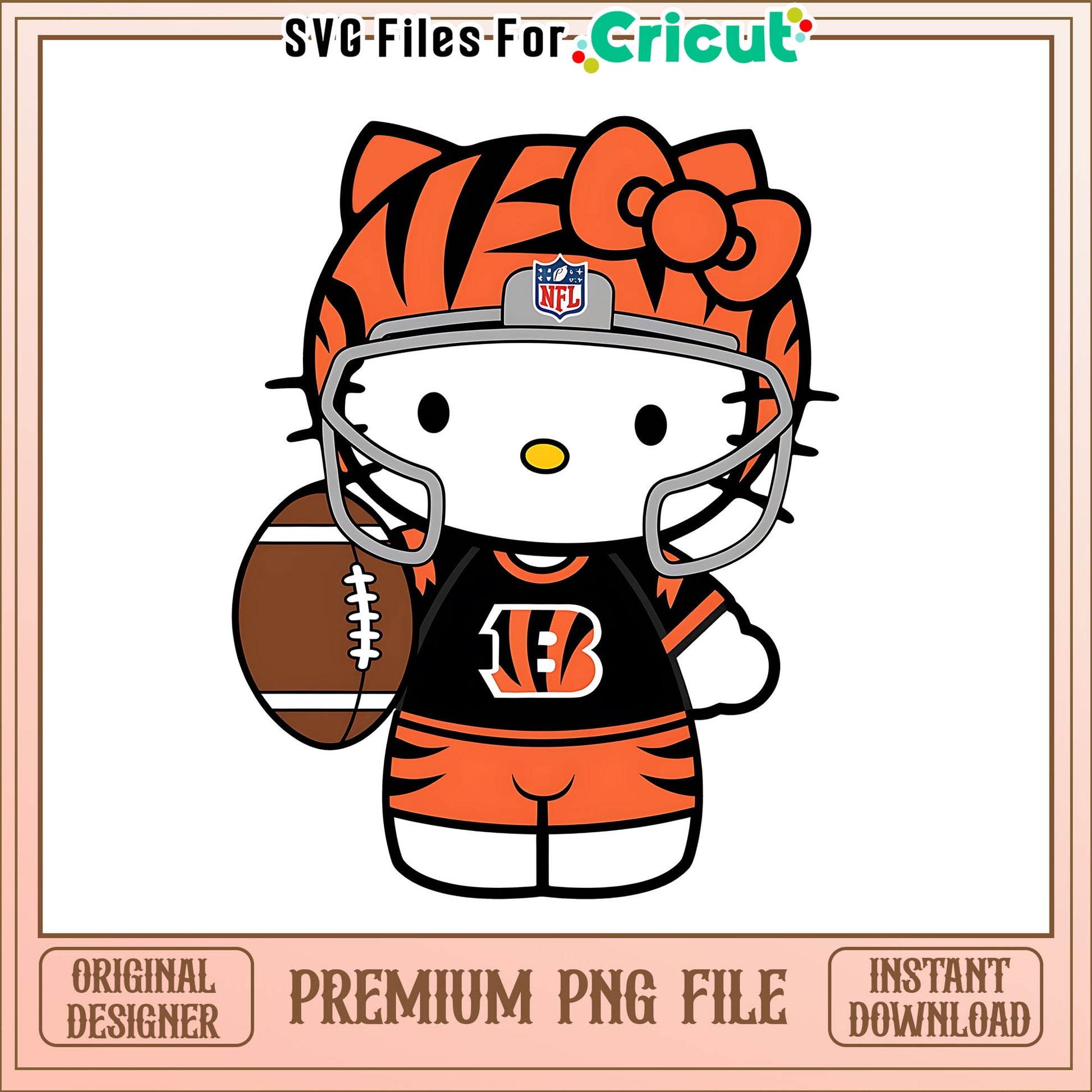 Bengals Hello Kitty helmet png, Cincinnati Bengals png, NFL png