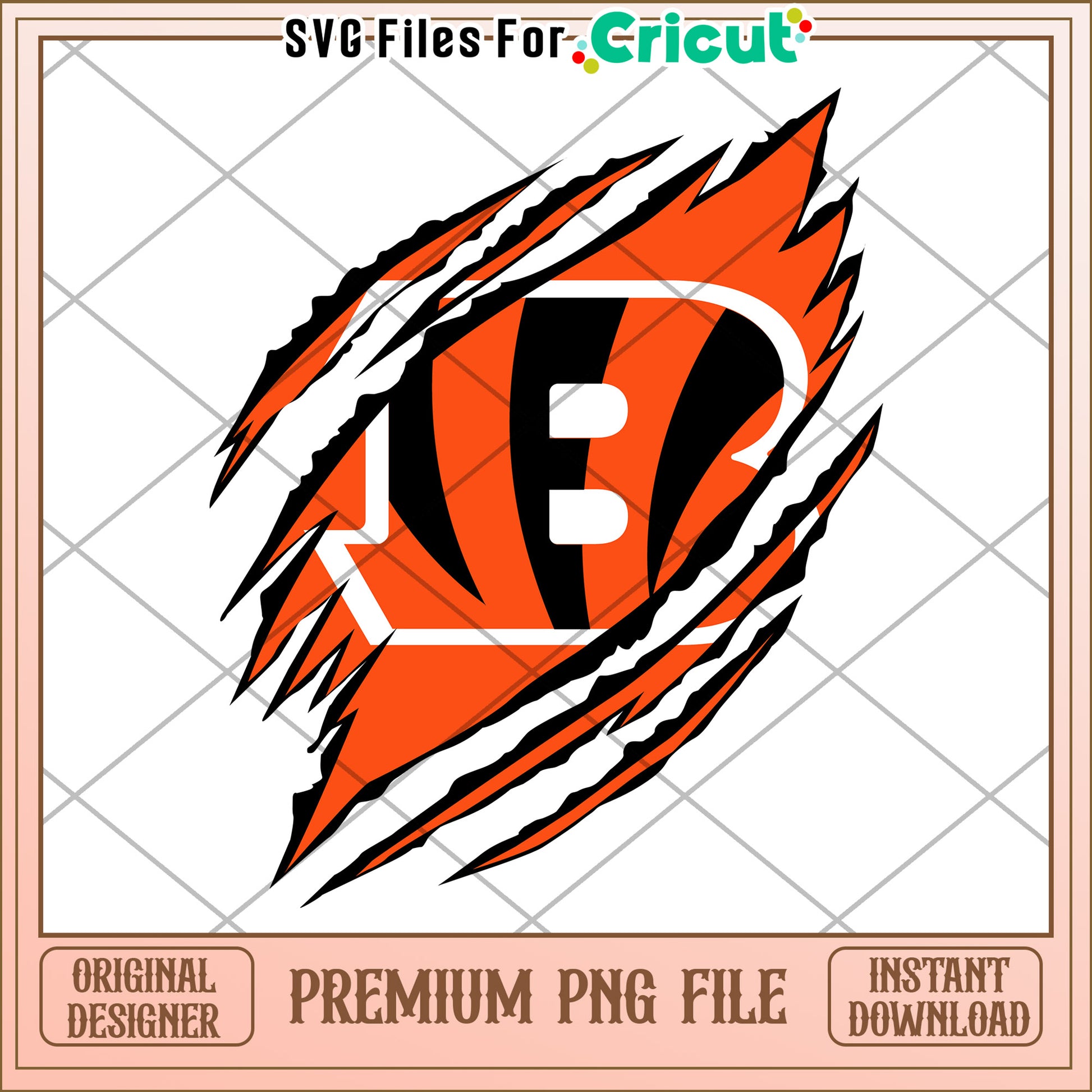 Bengals Logo with Torn Effect, Perfect for Cricut Projects