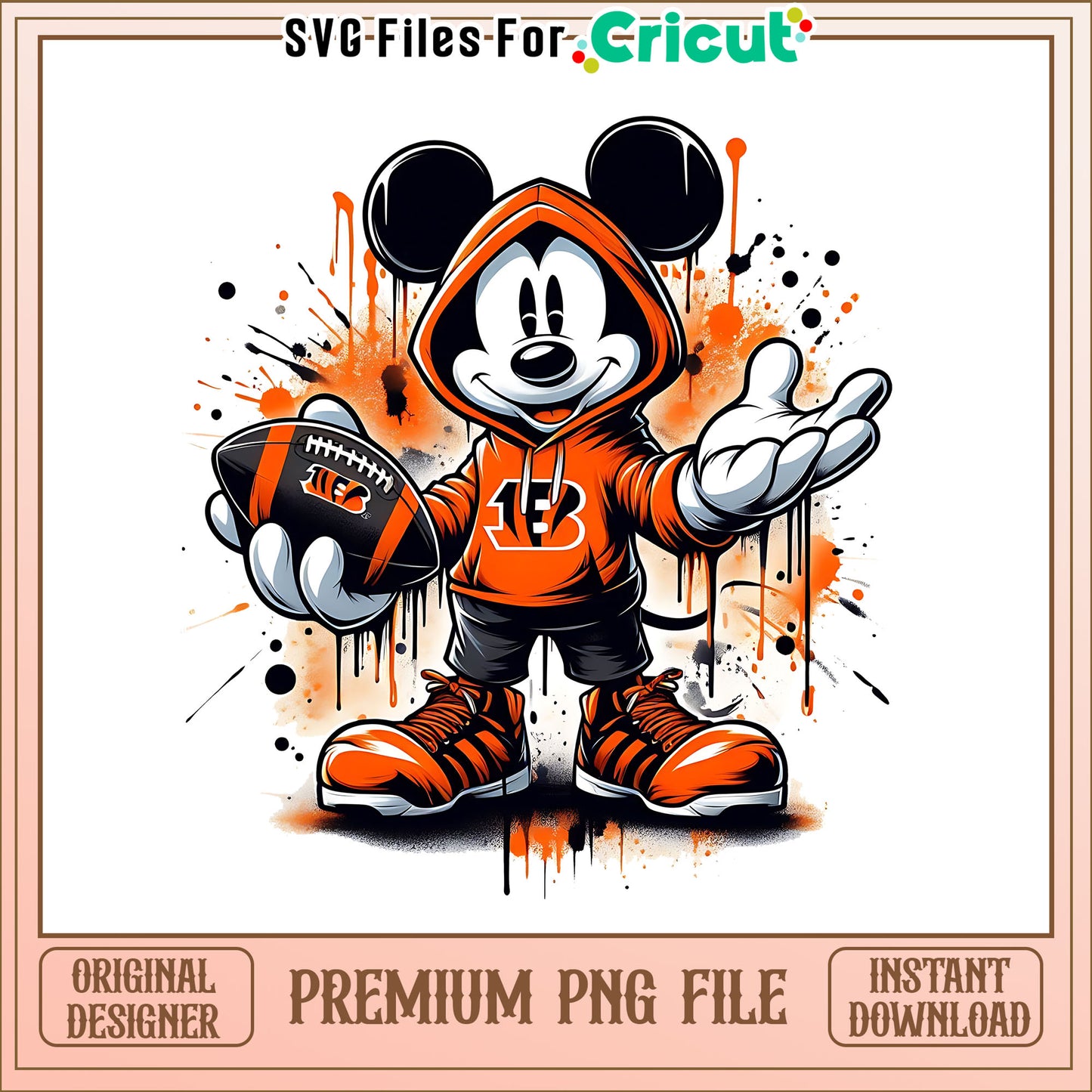 Bengals Mickey rugby ball png, Cincinnati Bengals png, NFL png