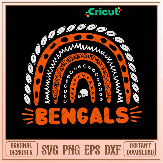 Bengals Rainbow Svg-Svgfilesforcricut