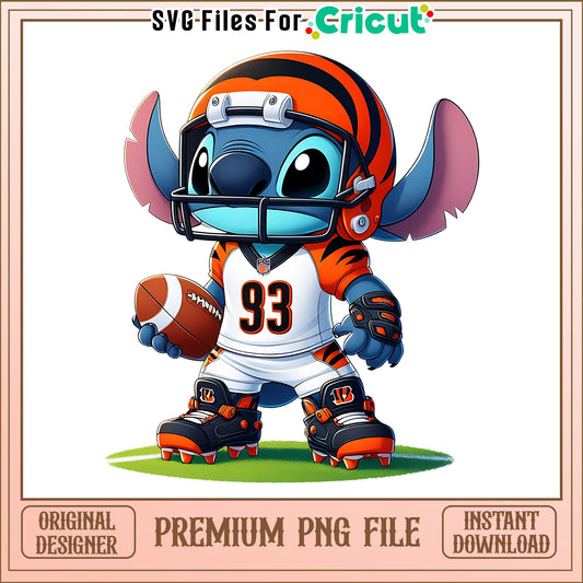 Bengals Stitch and rugby ball png, Cincinnati Bengals png, NFL png