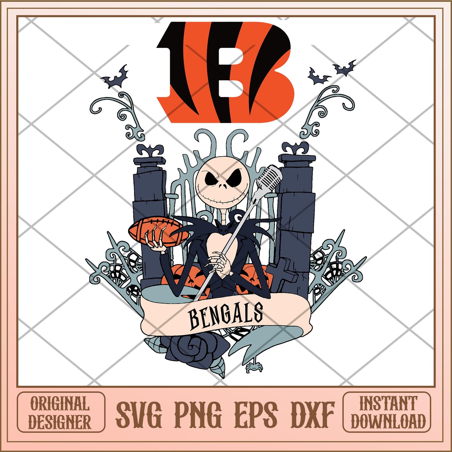 Bengals Jack Halloween bundle svg, The Nightmare Before Christmas Svg, digital download