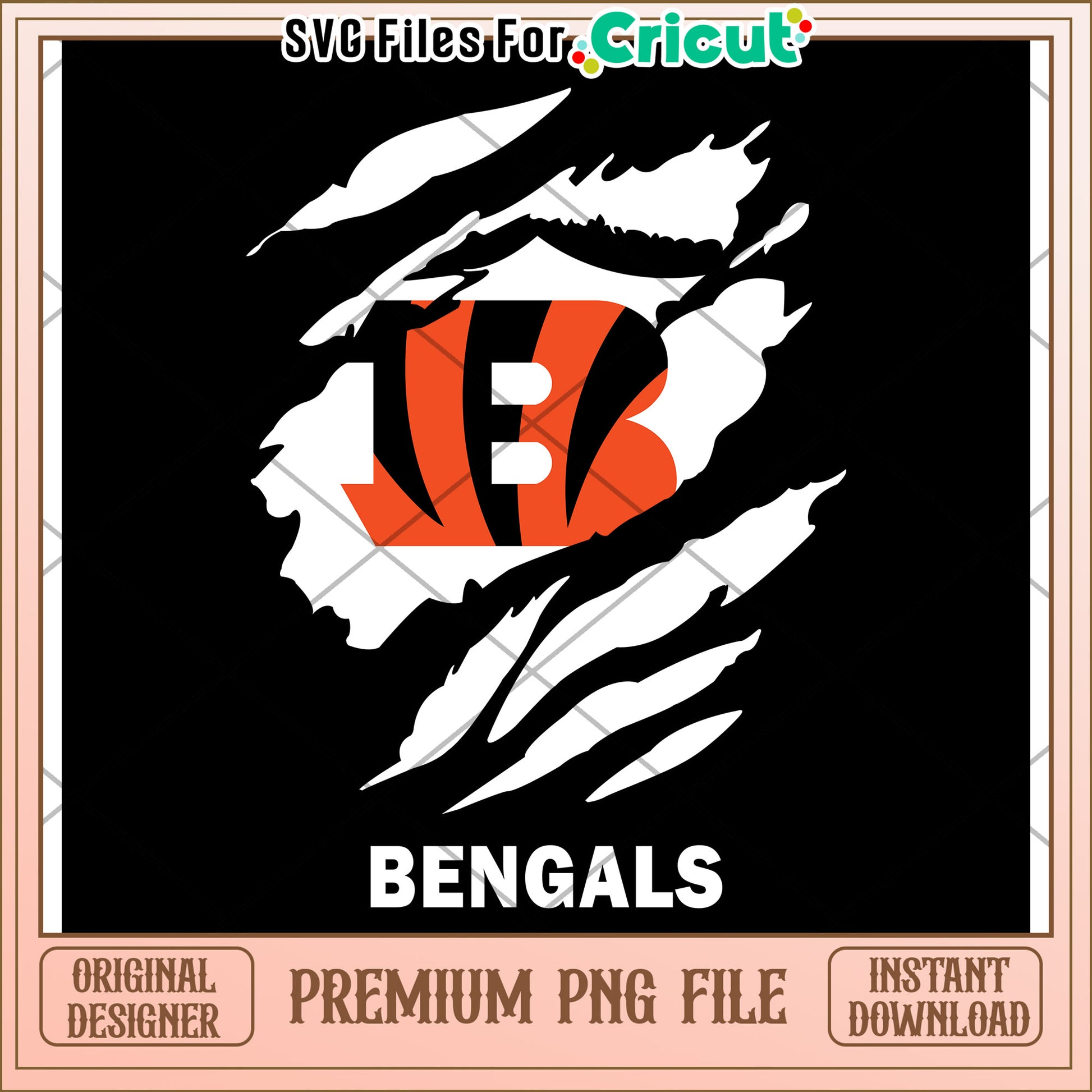 Bengals logo PNG design for Cricut, perfect for sports fans