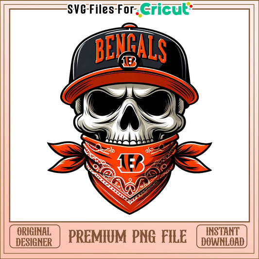 Bengals team skull bandana png, Cincinnati Bengals png, NFL png