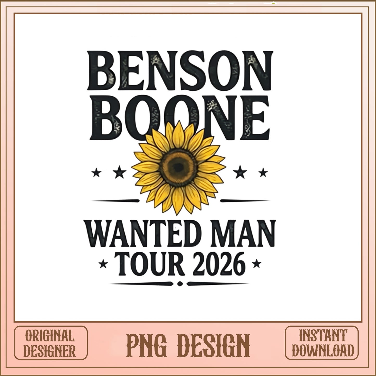 Benson Boone Wanted Man Tour 2026 PNG, Concert PNG, Music Fan PNG