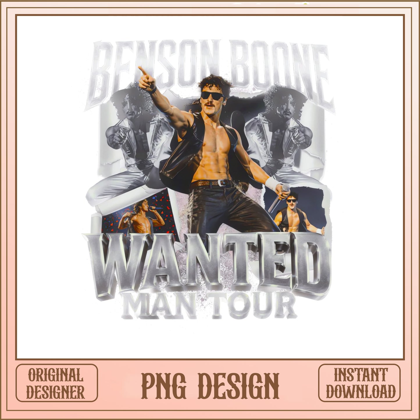 Benson Boone Wanted Man Tour Shirt PNG, Retro Concert PNG, Fan Merch PNG
