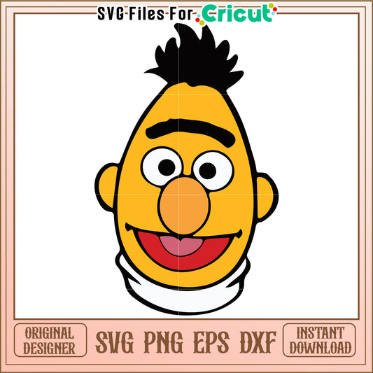 Bert character svg, sesame street svg, sesame cartoon svg