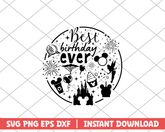 Best birthday ever black disney svg