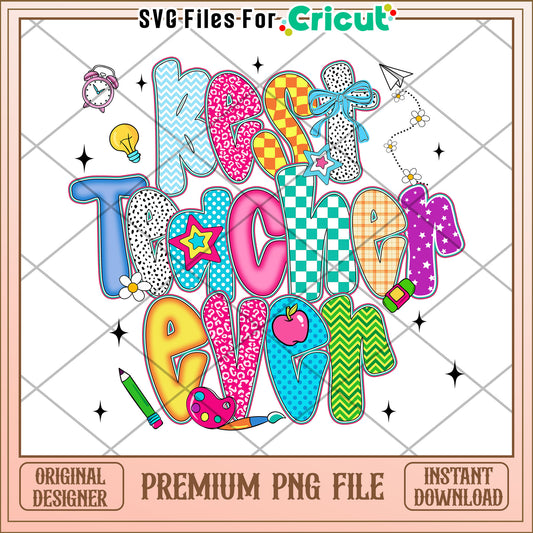 Best teacher ever png, fun school essentials png, first day of school png
