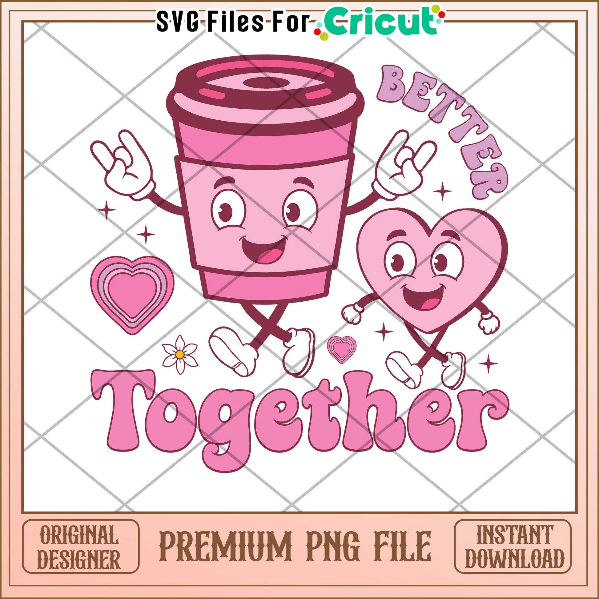 Better Together Coffee Heart PNG