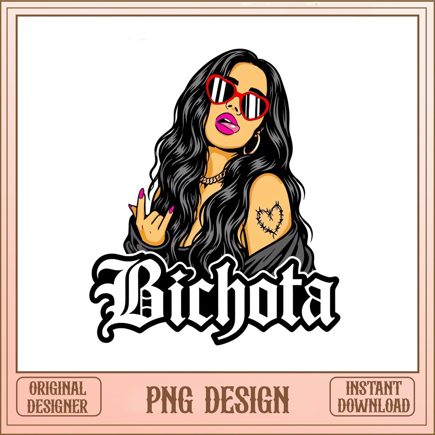 Bichota Latina Girl PNG, Bad Bunny Inspired PNG, Sublimation PNG
