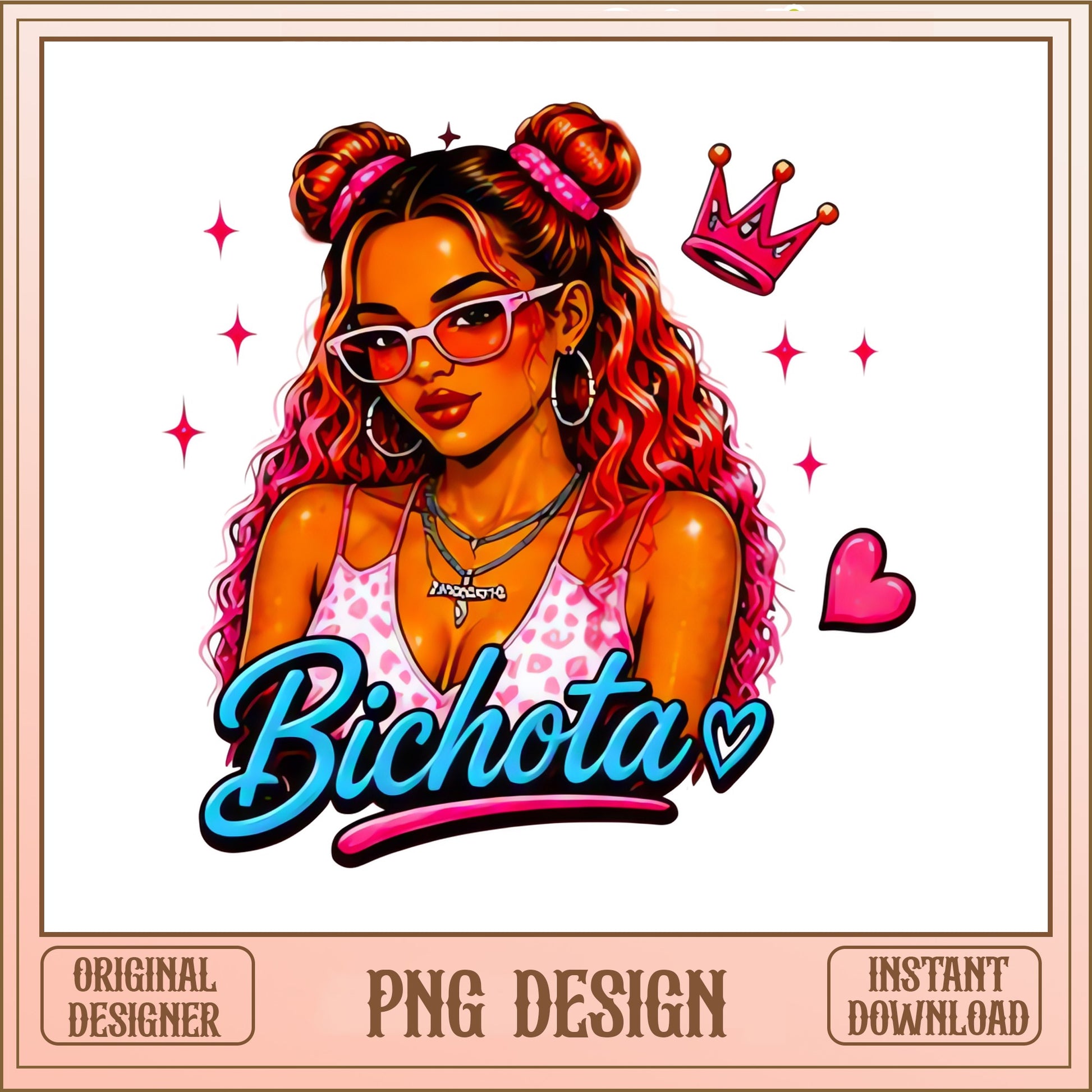 Bichota Latina Girl PNG, Sassy Queen Crown PNG, Sublimation PNG