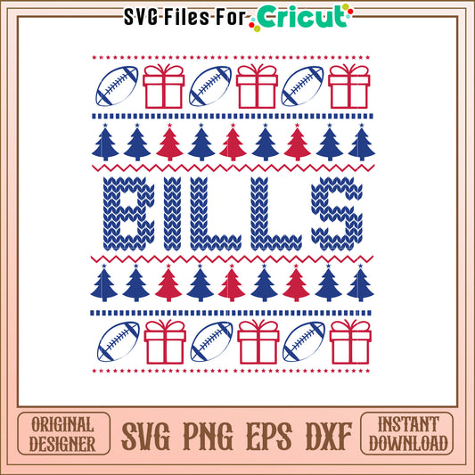 Bills Holiday SVG Design for Festive Crafts