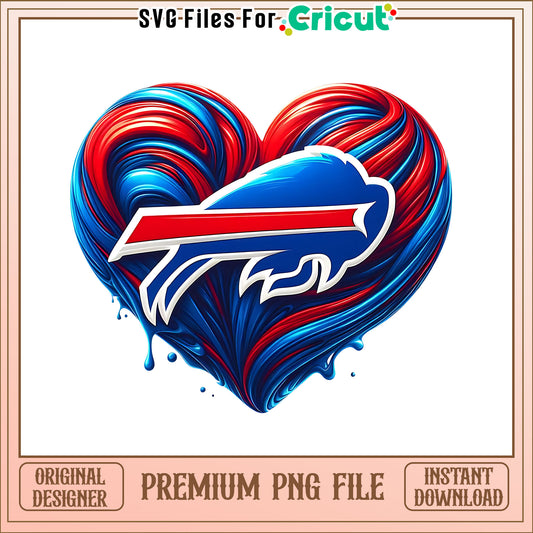 Bills logo vintage heart png, Buffalo Bills png, NFL png