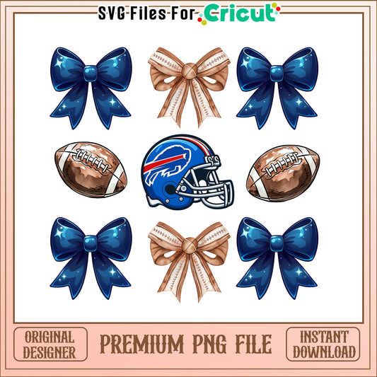 Bills rugby ball and bow png, Buffalo Bills png, NFL png