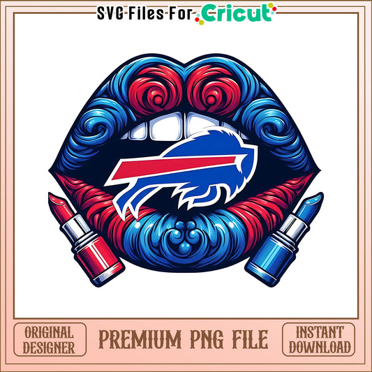 Bills vintage lips design png, Buffalo Bills png, NFL png