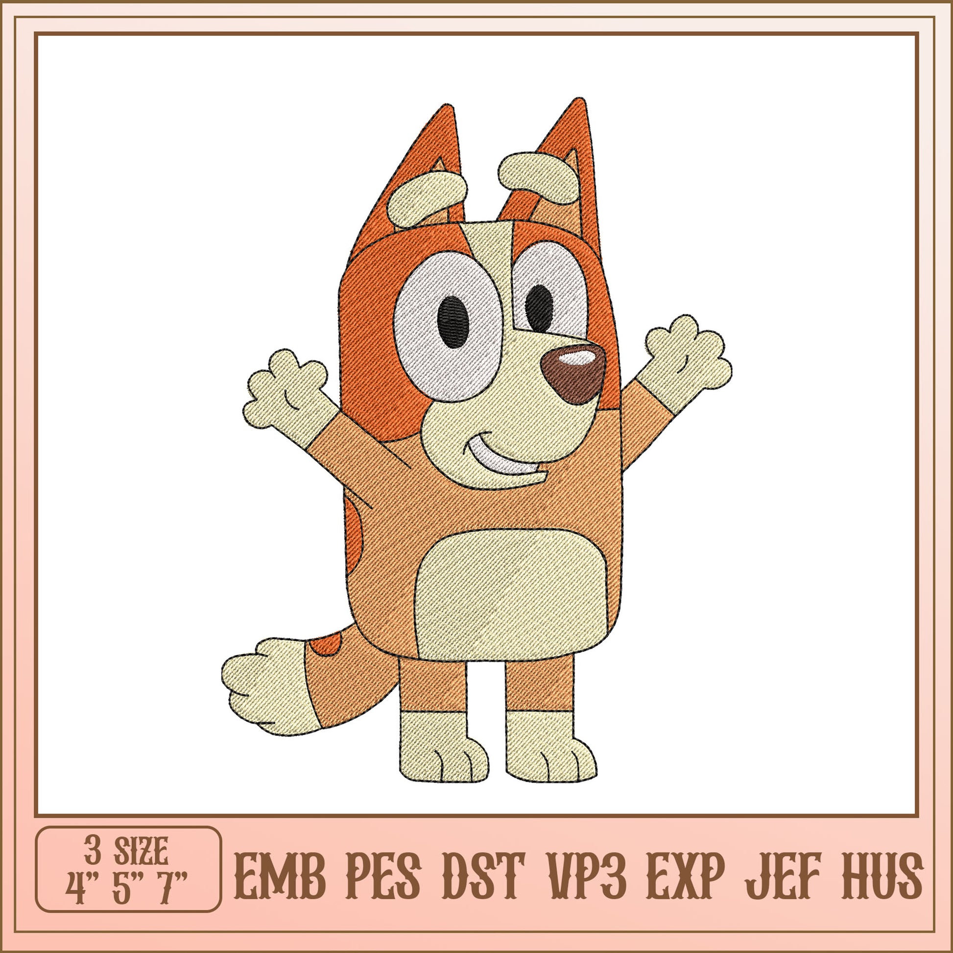 Bingo Embroidery Design 3 Sizes