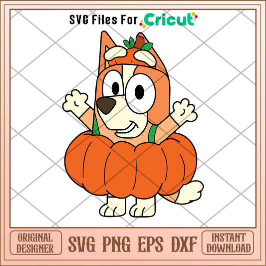 Bingo  Pumpkin Bluey Halloween Svg, bluey characters svg, Digital Download
