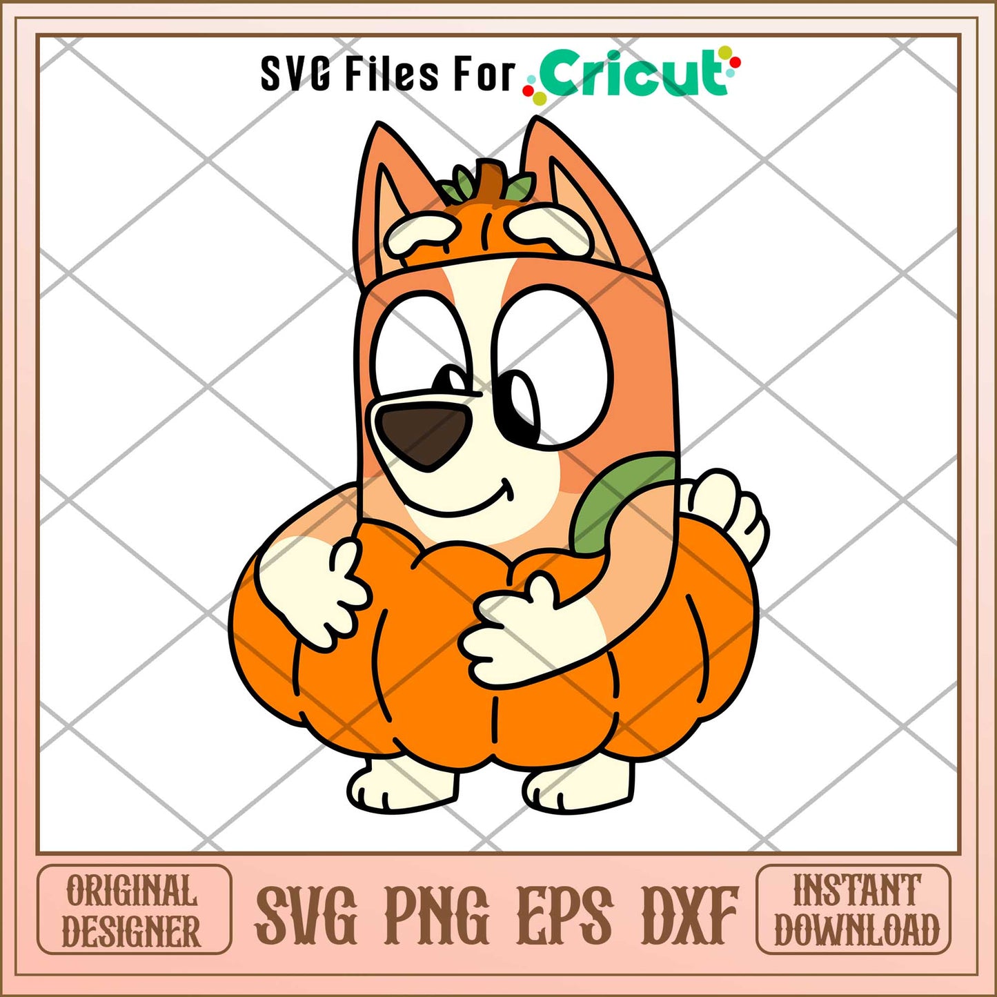Bingo Pumpkin Bluey Svg, bluey characters svg, Digital Download