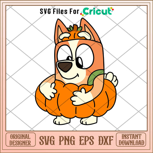 Bingo Pumpkin Bluey Svg, bluey characters svg, Digital Download