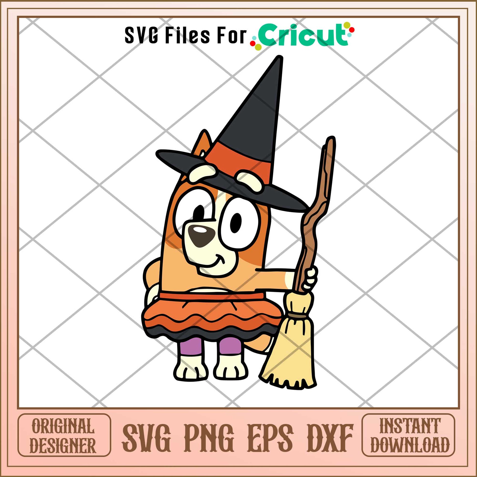 Bingo Witch Halloween Bluey svg, bluey characters svg, Digital Download