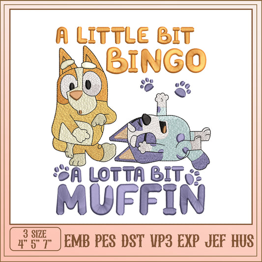 Bingo & Muffin Embroidery Design