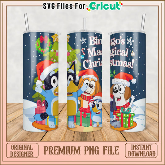 Bingo's Magical Christmas Tumbler PNG