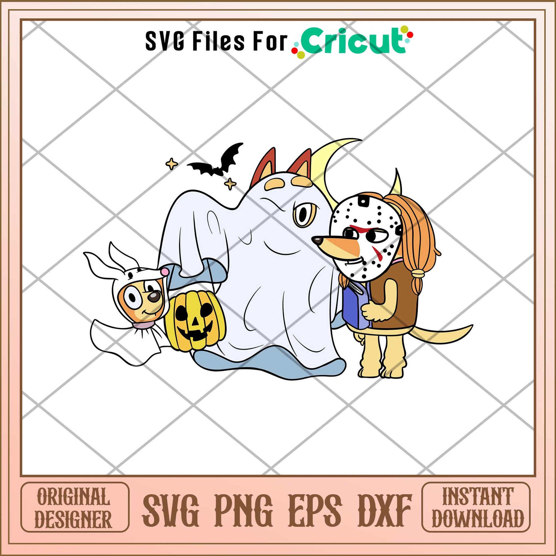 Bingo and Indy Dog Horror Svg, Horror characters svg, digital download