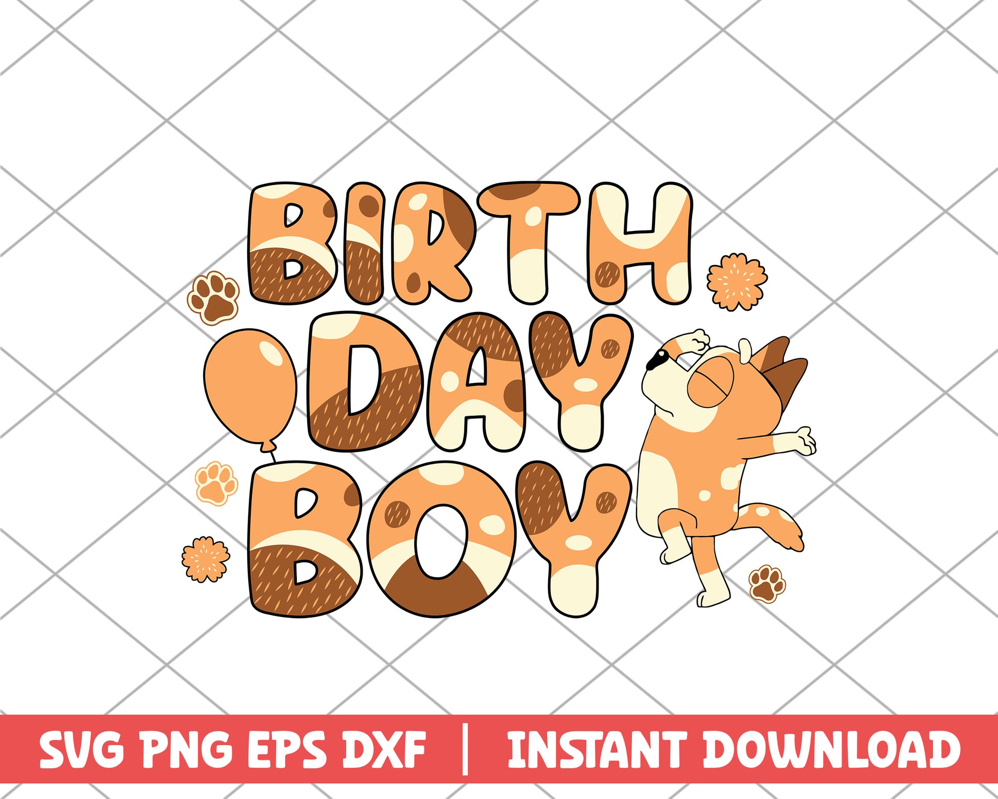 Bingo birthday boy cartoon svg