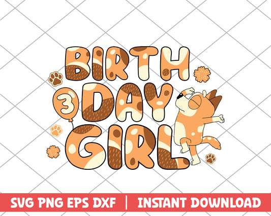 Bingo birthday girl three cartoon svg