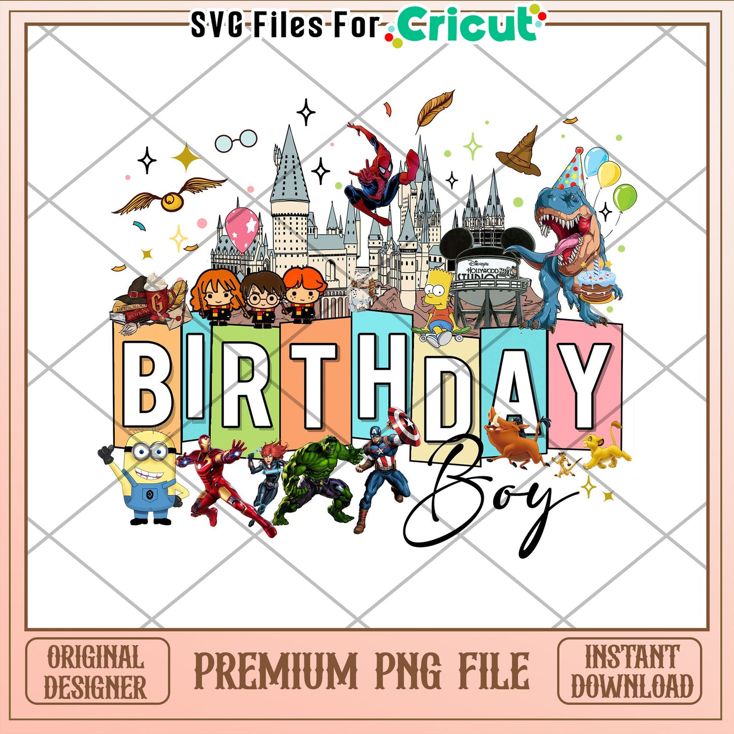 Birthday Boy PNG Superhero & Disney Design