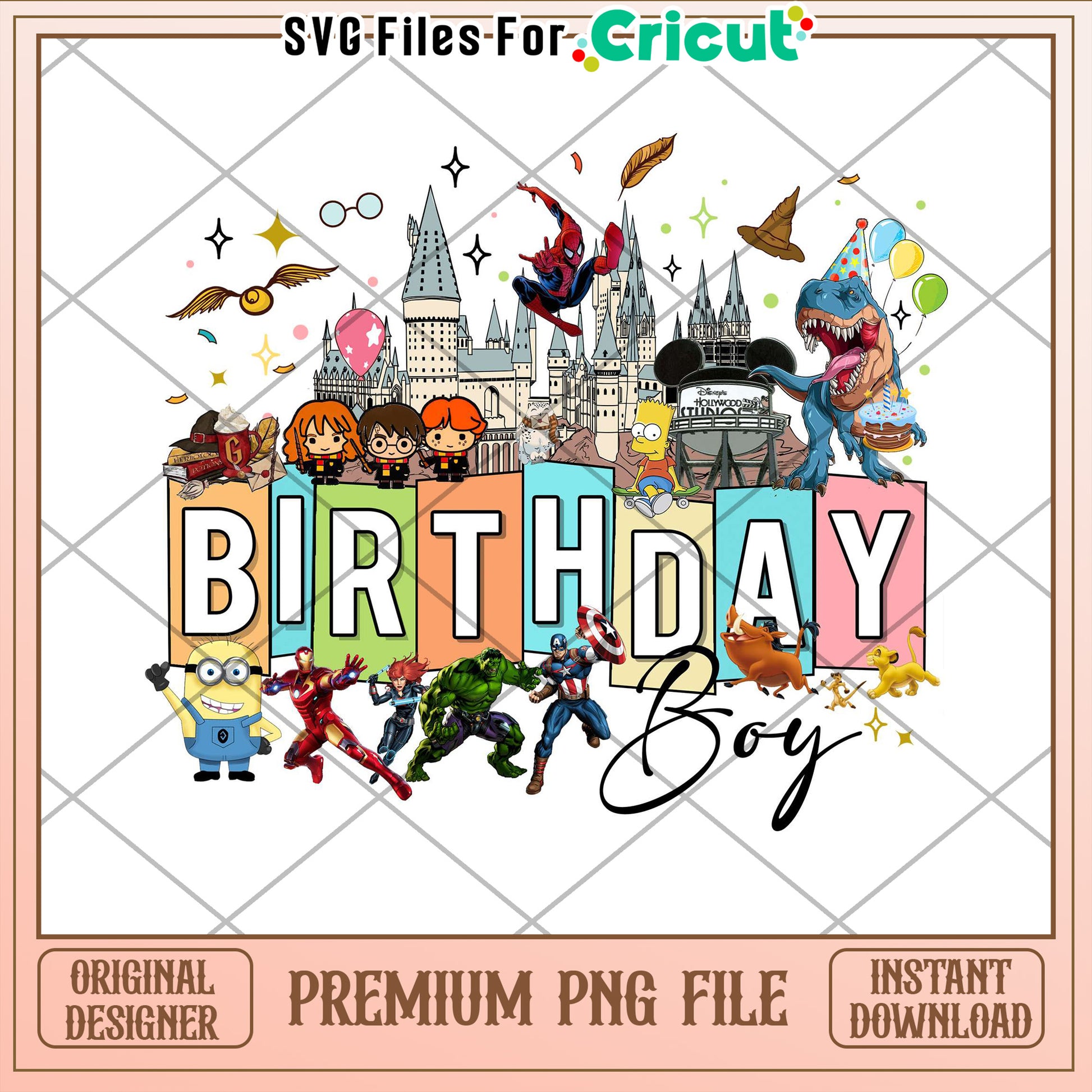Birthday Boy PNG Superhero & Disney Design