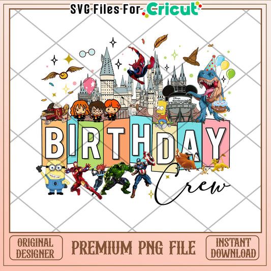 Birthday Crew PNG Sublimation Design