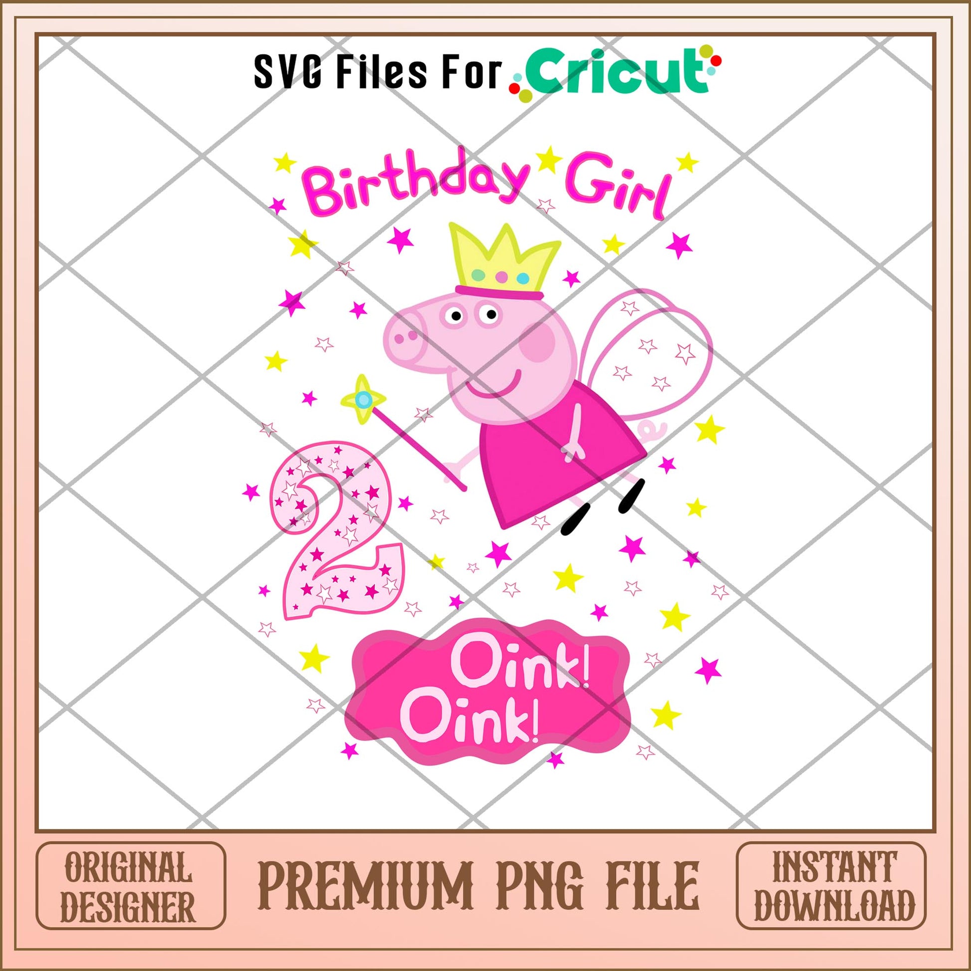 Birthday Girl 2 oink oink png, peppa pig png, digital download