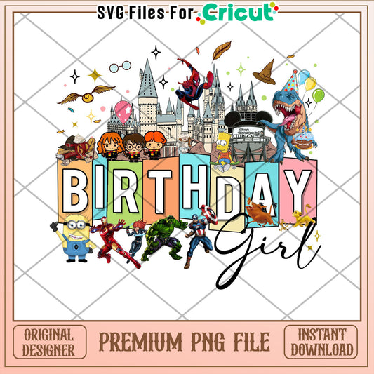 Birthday Girl PNG Sublimation Design